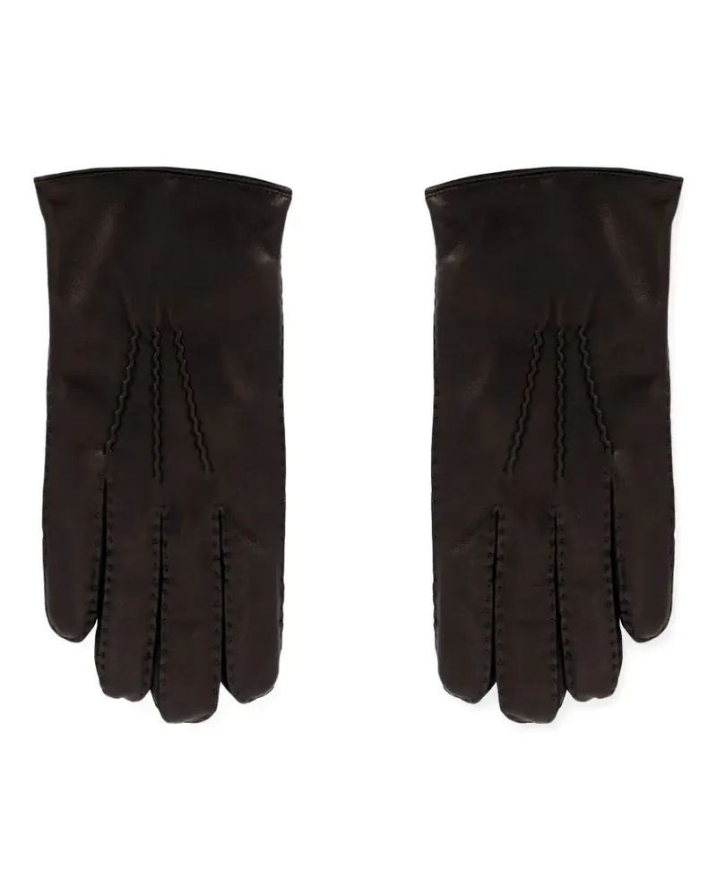 Orciani Handschuhe mit Ziernähten - Schwarz Schwarz