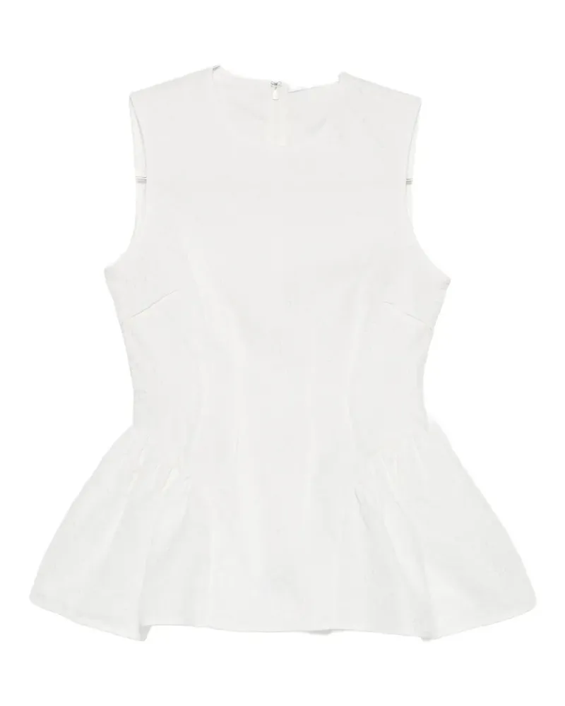 Cecilie Bahnsen Eira matelassé peplum top - Weiß Weiß
