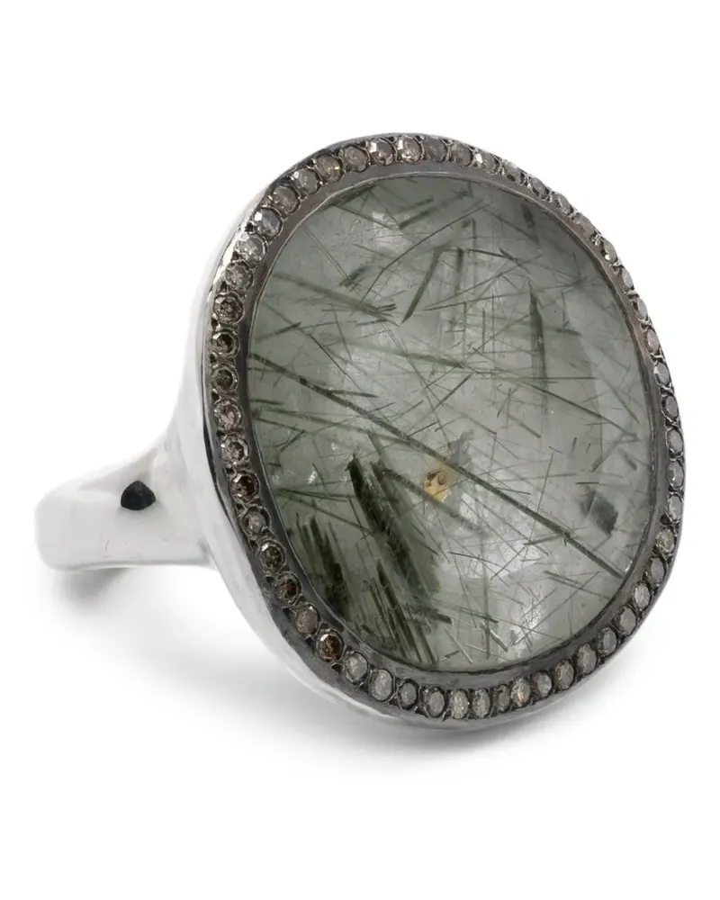 Rosa Maria Roberta quartz and diamonds ring - Silber Silber