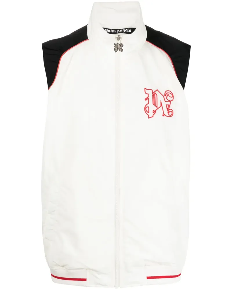 Palm Angels Racing Paddock Weste mit Monogramm-Stickerei - Nude Nude