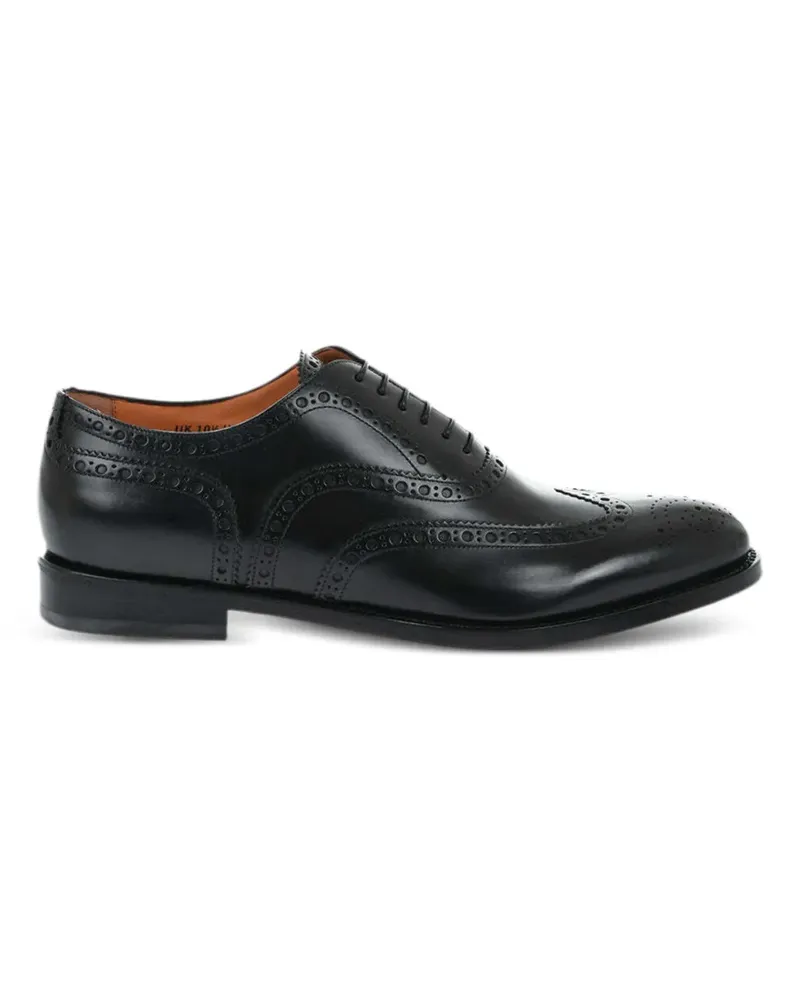 Santoni brogue-detail leather derby shoes - Schwarz Schwarz