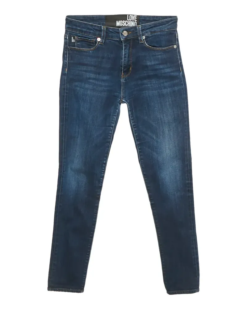 Moschino Skinny-Jeans mit Herzdetail - Blau Blau