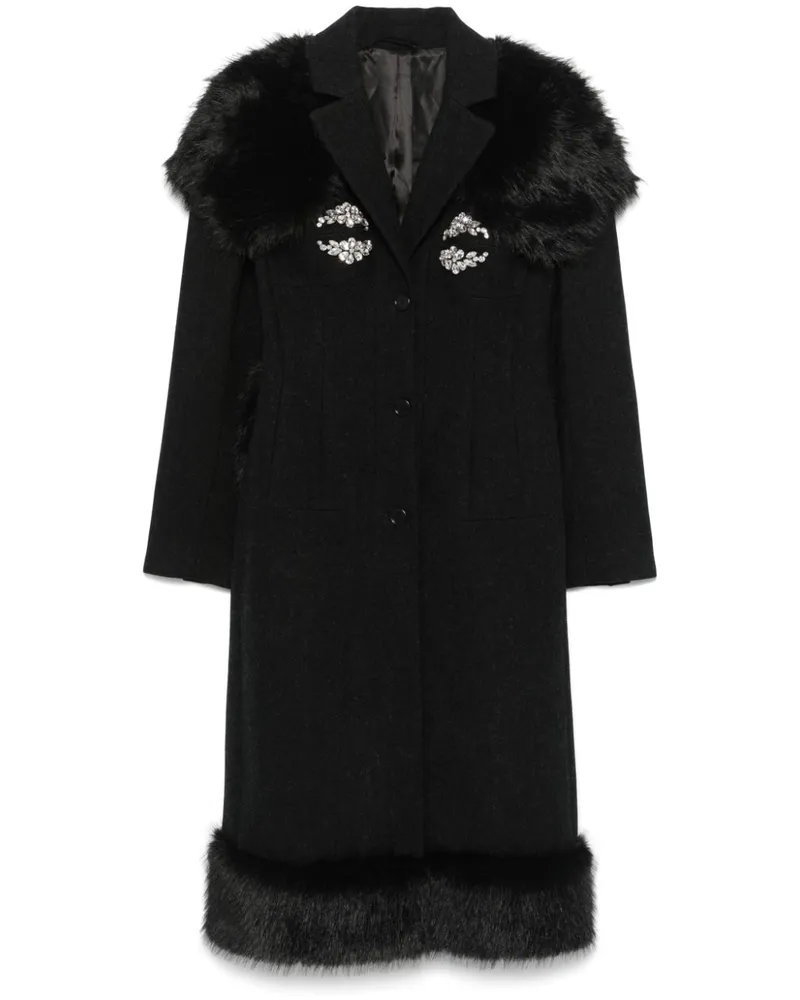 Simone Rocha Mantel mit Kristallen - Schwarz Schwarz