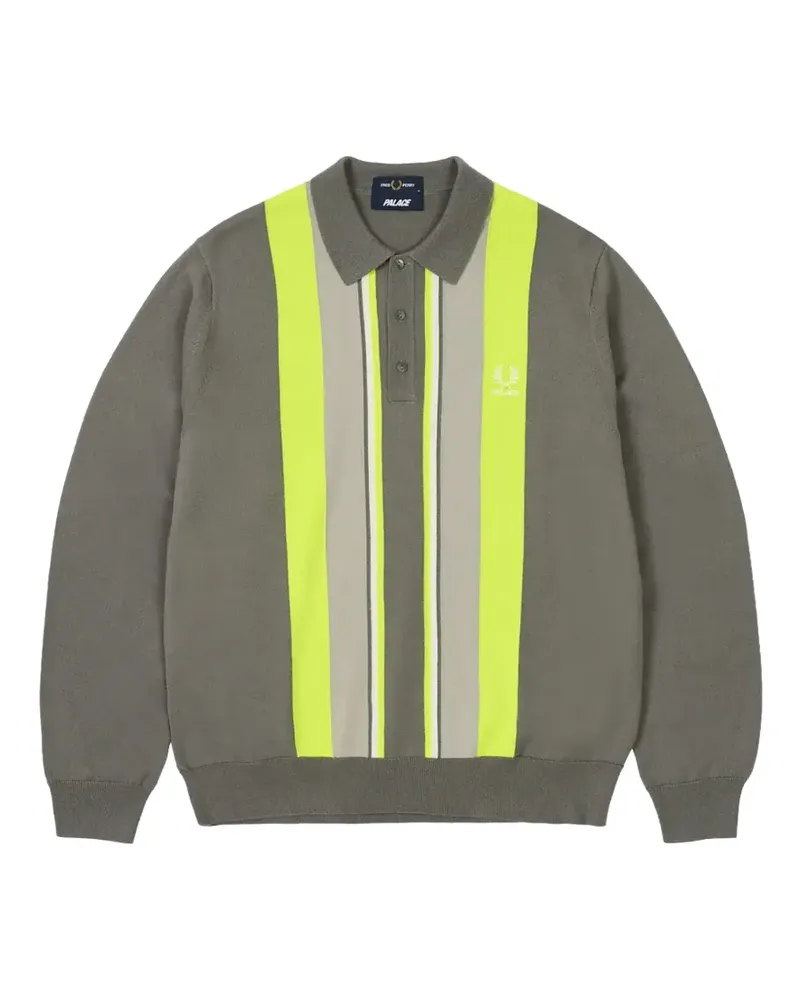 PALACE x Fred Perry long-sleeve knitted sweater - Grau Grau