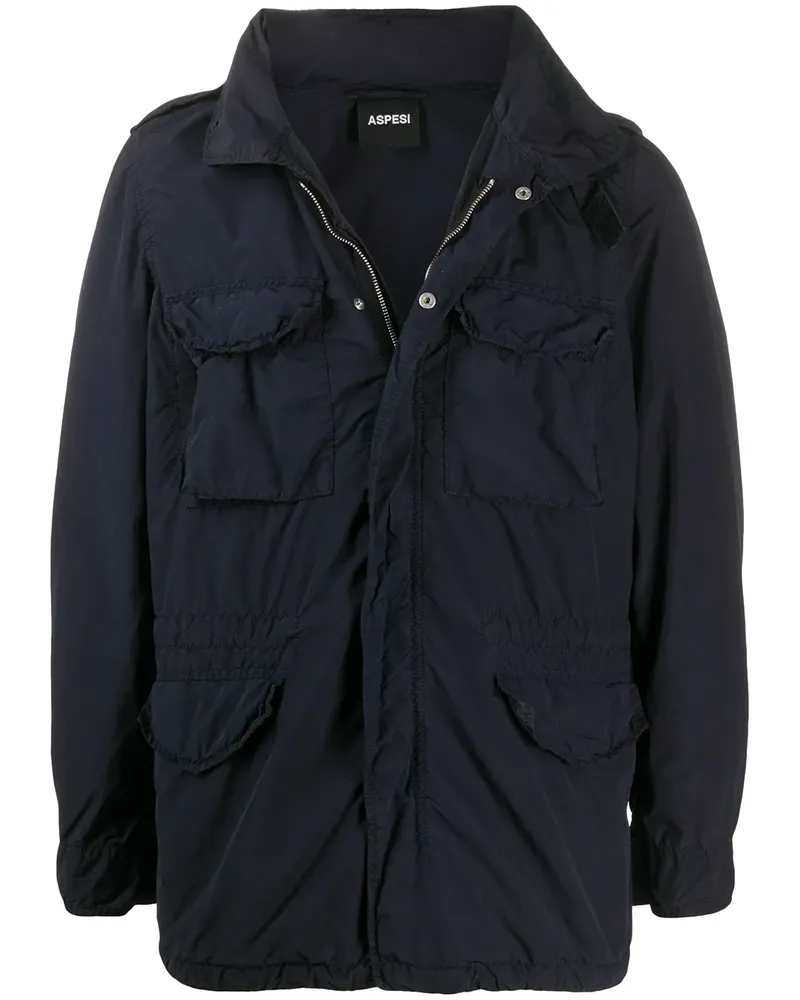 ASPESI Kapuzenjacke mit Reißverschluss - Blau Blau