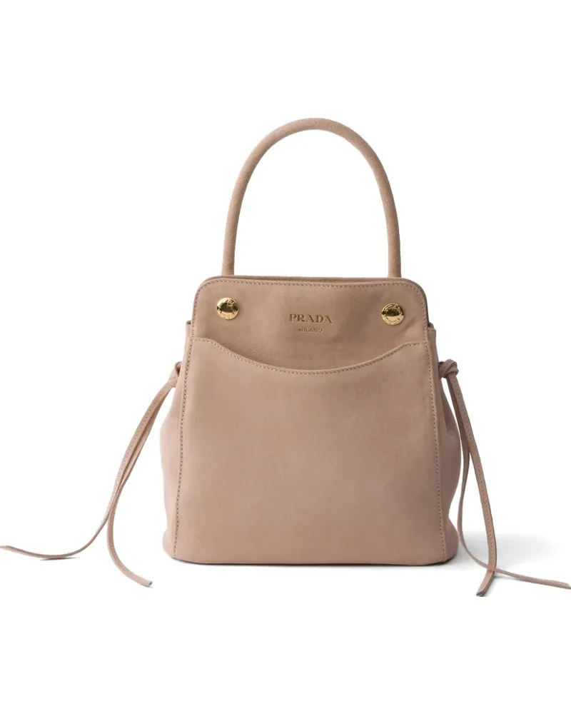 Prada Mini  Carry Handtasche aus Wildleder - Nude Nude