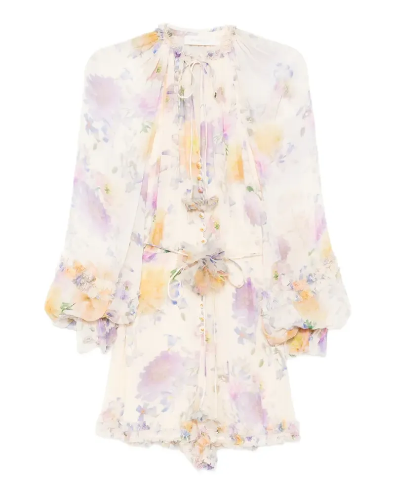 Zimmermann Luna Playsuit - Nude Nude