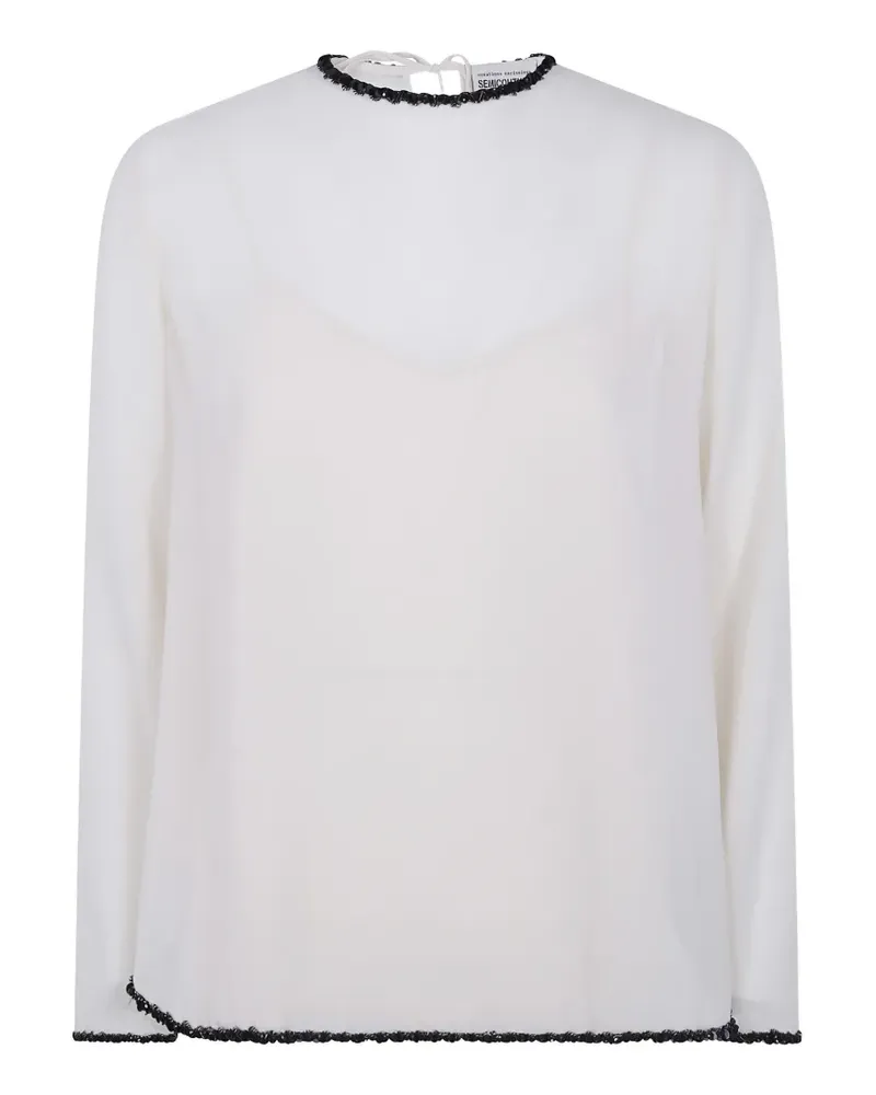Semicouture Florinda Bluse mit Perlenbesatz - Weiß Weiß