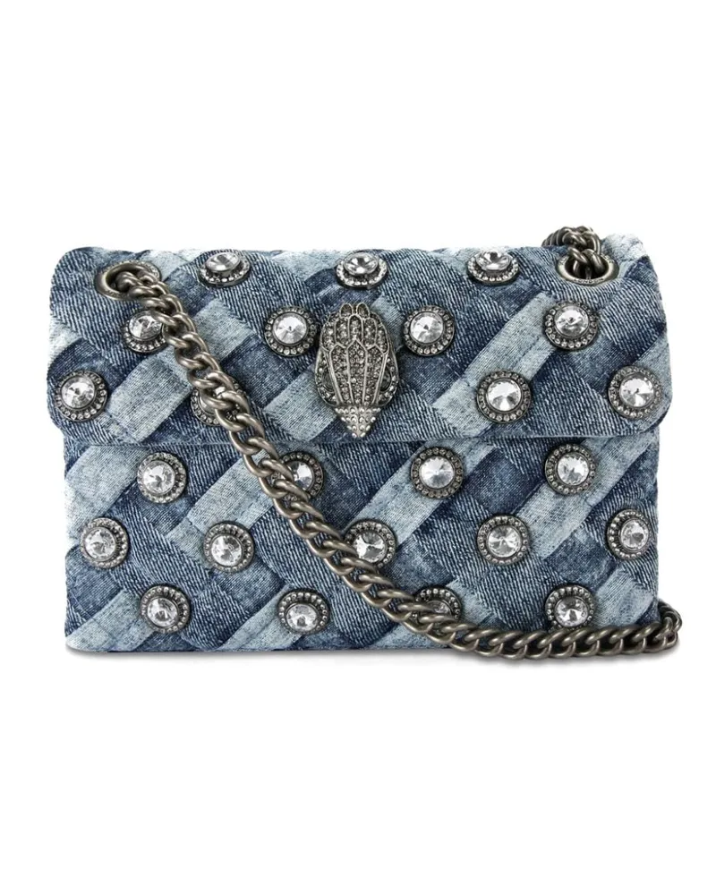 Kurt Geiger Mini Crystals Kensington Umhängetasche aus Denim Blau