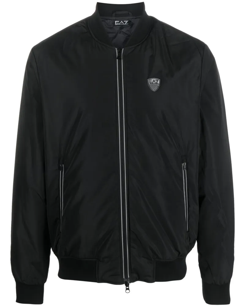EA7 Bomberjacke mit Logo-Patch - Schwarz Schwarz