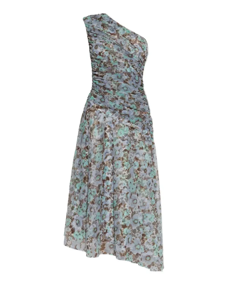 Tory Burch Asymmetrisches Kleid mit Blumenprint - Blau Blau