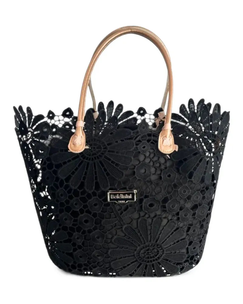 Baldinini floral-lace tote bag - Schwarz Schwarz