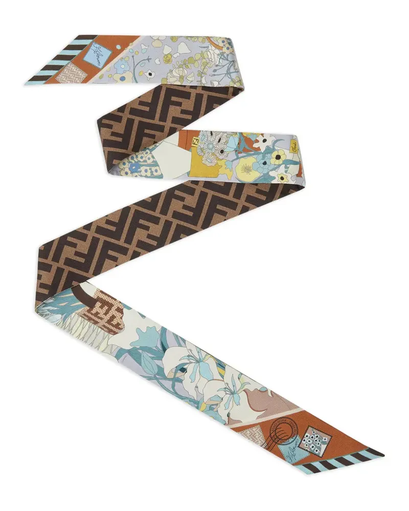 Fendi Wrappy Schal mit Blumenprint - Nude Nude