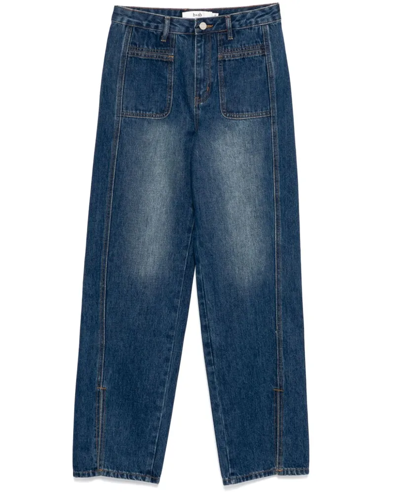 b+ab Jeans mit Kontrasteinsätzen - Blau Blau