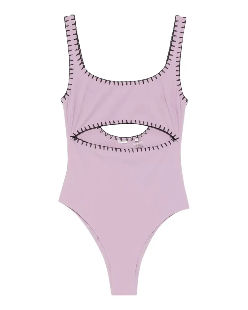 Nanushka crochet-trim cut-out swimsuit - Violett Violett