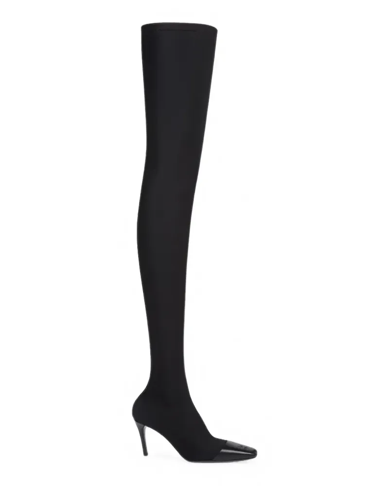 Courrèges Overknee-Stiefel mit Kappe - Schwarz Schwarz