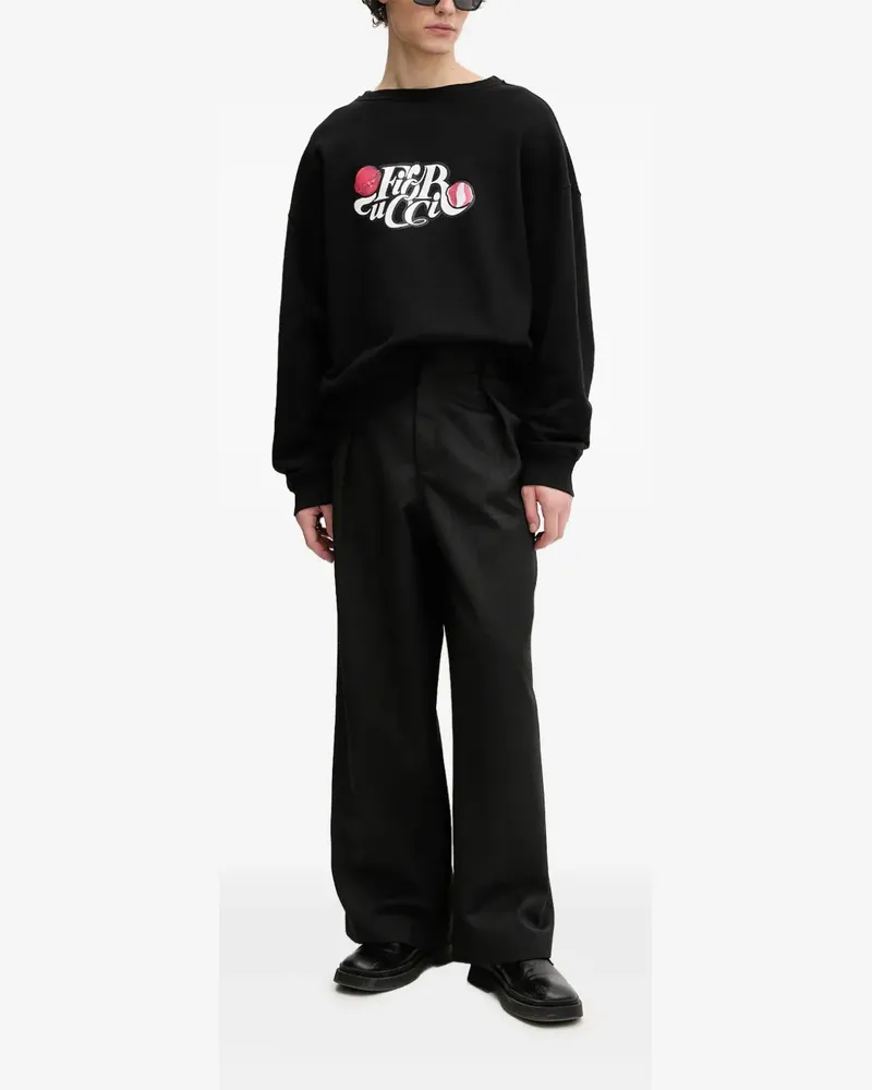 Fiorucci Sweatshirt mit Logo-Print - Schwarz Schwarz