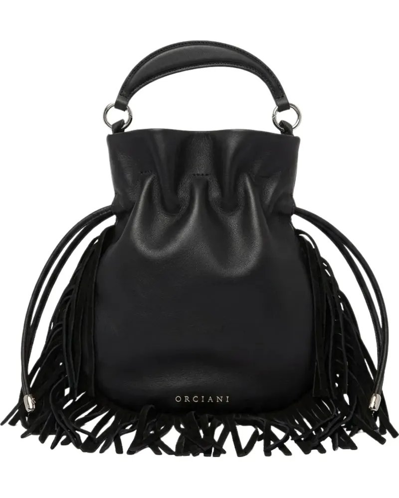 Orciani fringed leather tote bag - Schwarz Schwarz