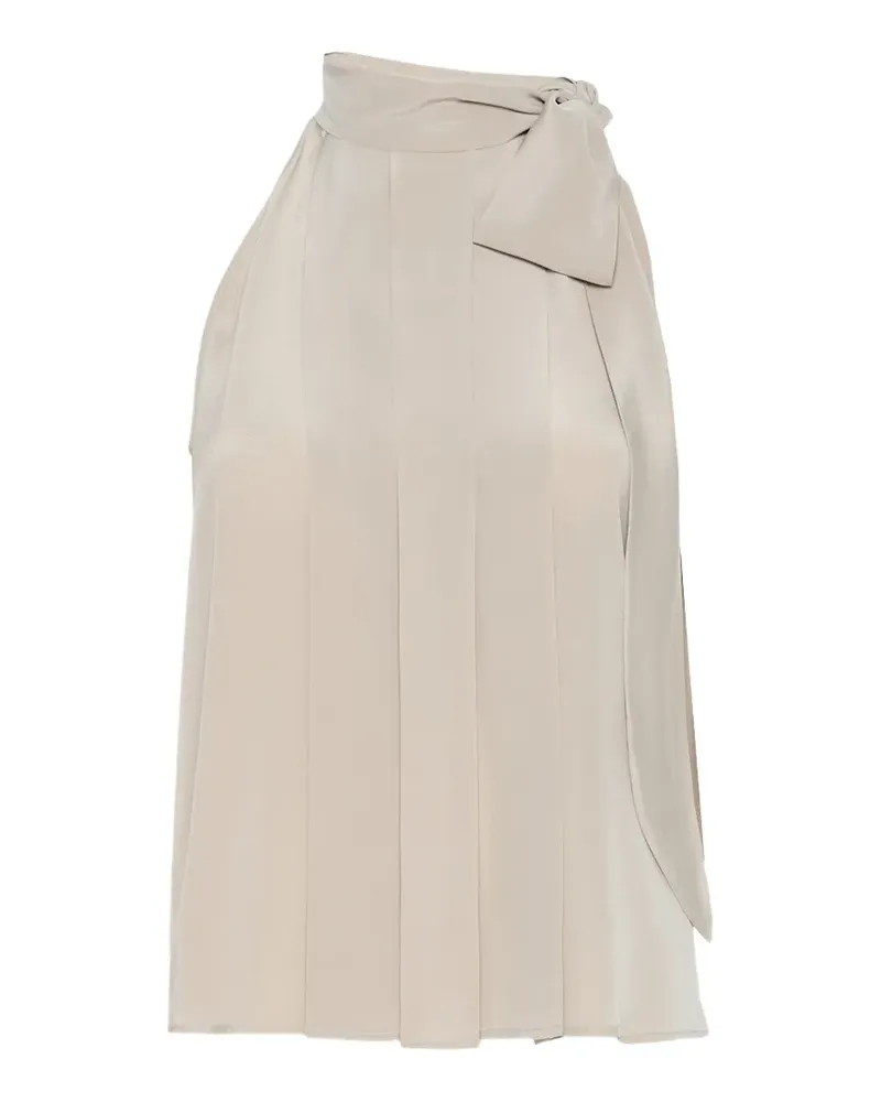 Max Mara Fune Bluse mit Schleifenkragen - Nude Nude
