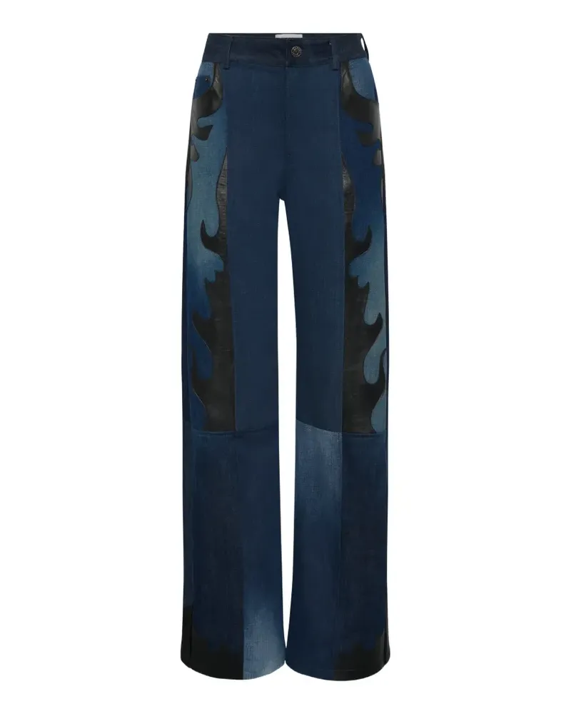 Marine Serre Jeans im Patchwork-Look - Blau Blau