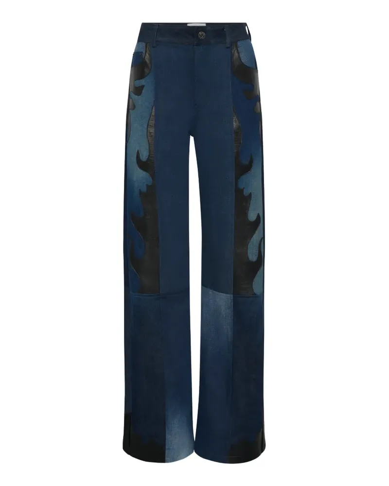 Marine Serre Jeans im Patchwork-Look - Blau Blau