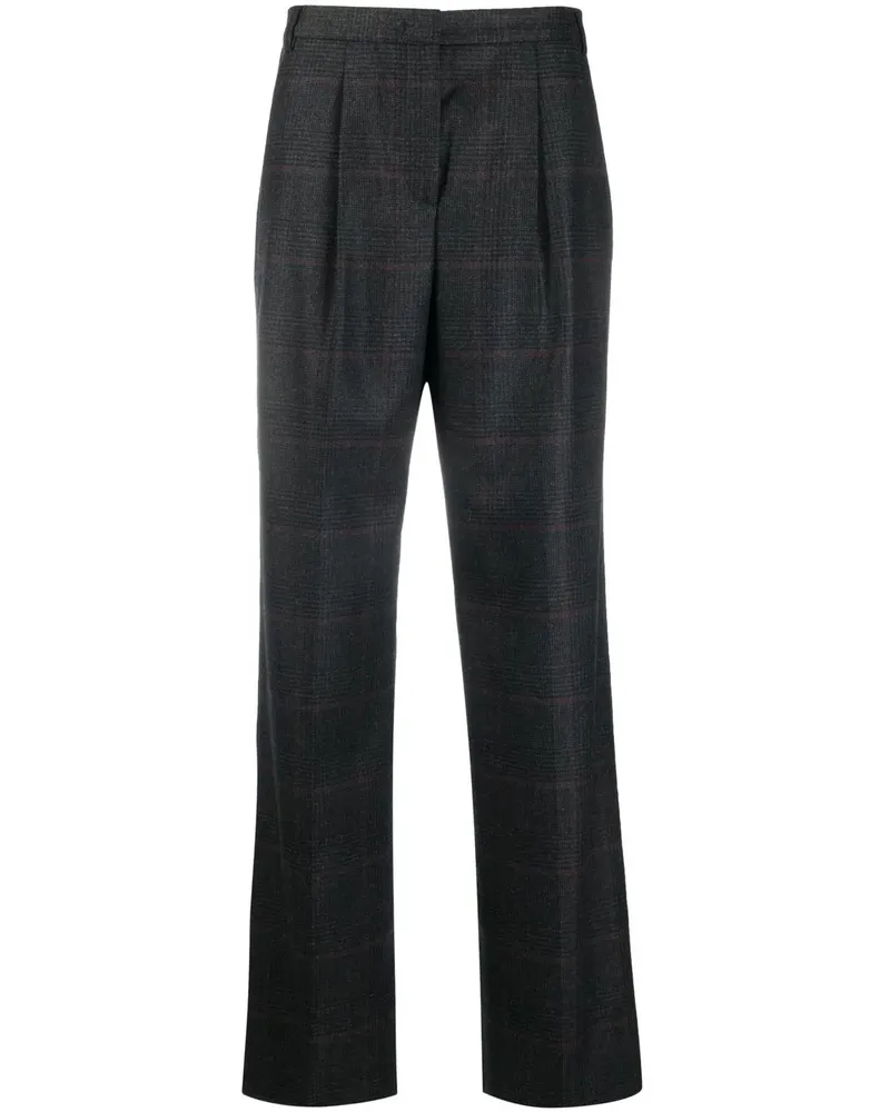 ASPESI Karierte Wide-Leg-Hose - Grau Grau