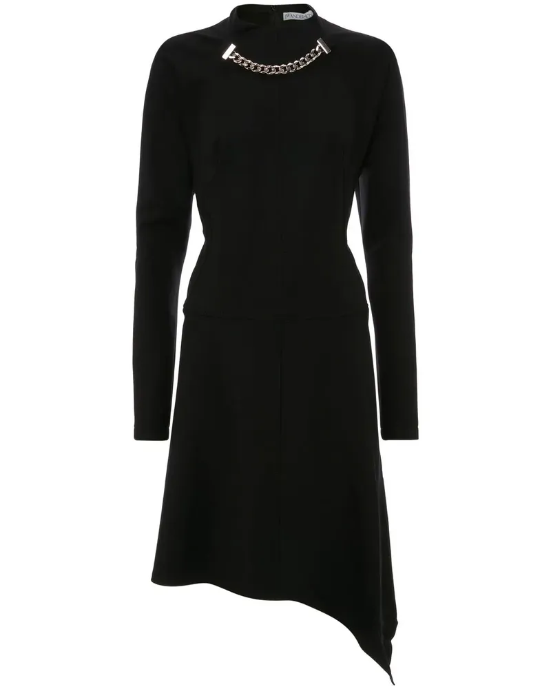 J.W.Anderson Asymmetrisches Midikleid - Schwarz Schwarz