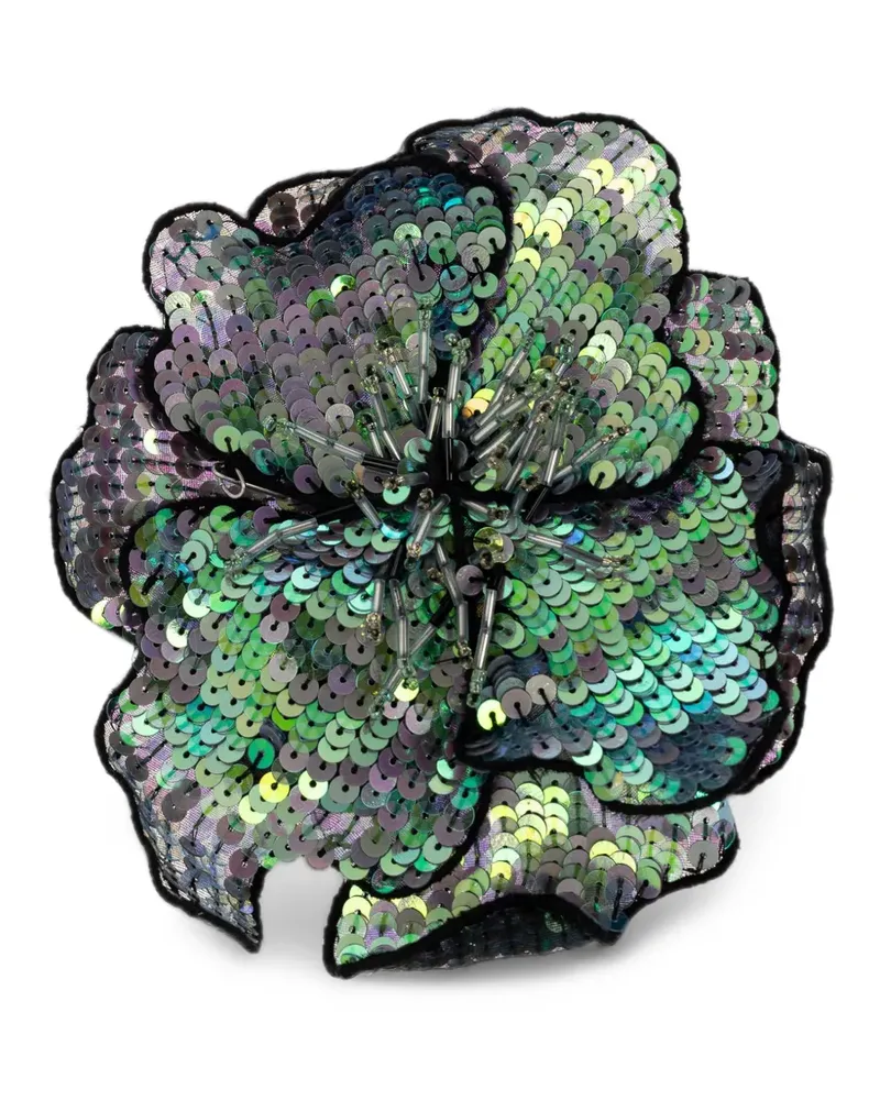 forte_forte sequin-embellished floral brooch - Grün Grün