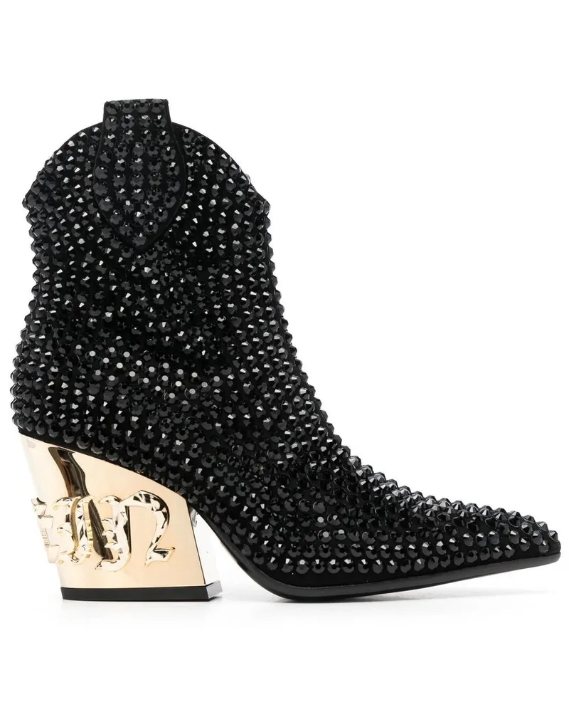 Philipp Plein Gothic Plein Stiefel 80mm - Schwarz Schwarz