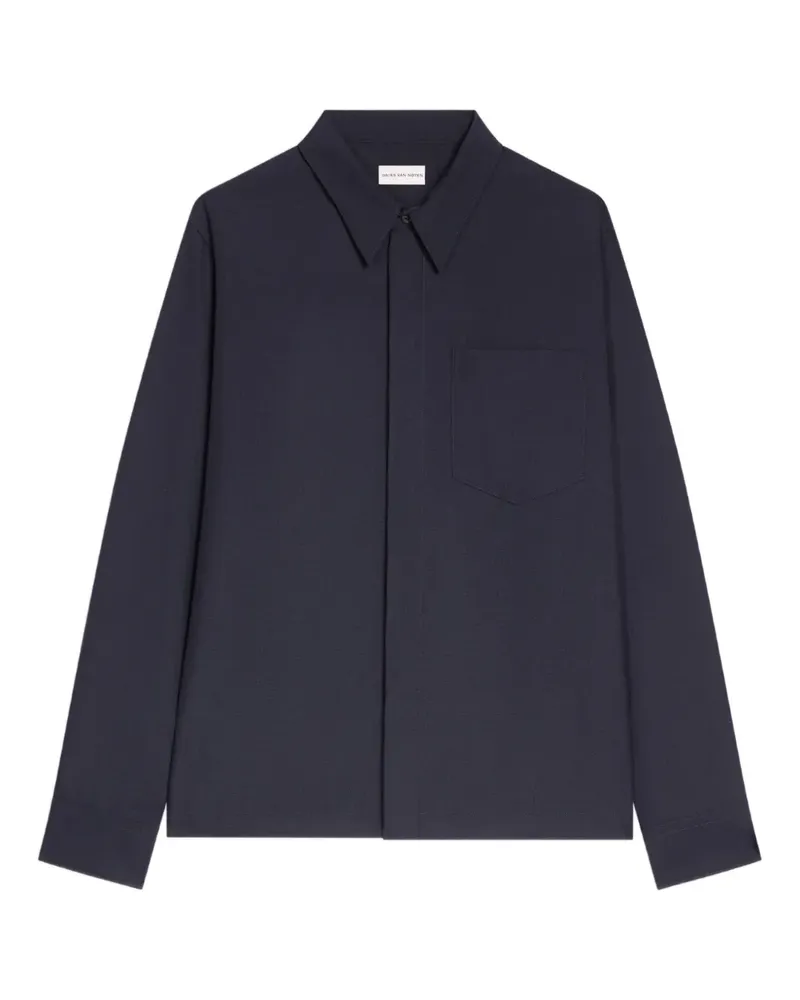 Dries van Noten Hemd mit aufgesetzter Tasche - Blau Blau