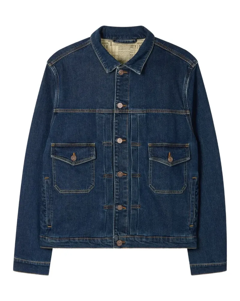 Paul Smith Jeansjacke mit Kontrastnähten - Blau Blau