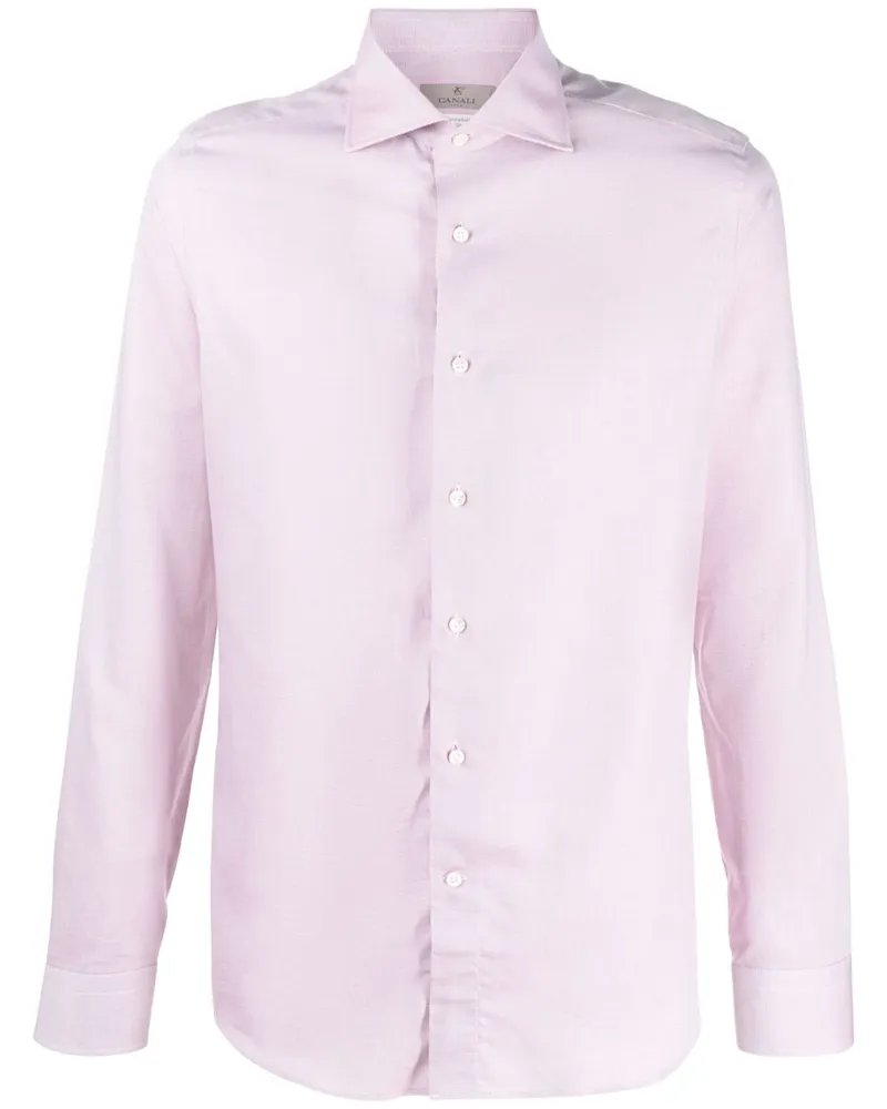 Canali Langärmeliges Hemd - Rosa Rosa