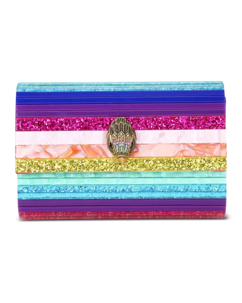 Kurt Geiger Rainbow Stripe Bird Clutch mit Schnalle - Rosa Rosa