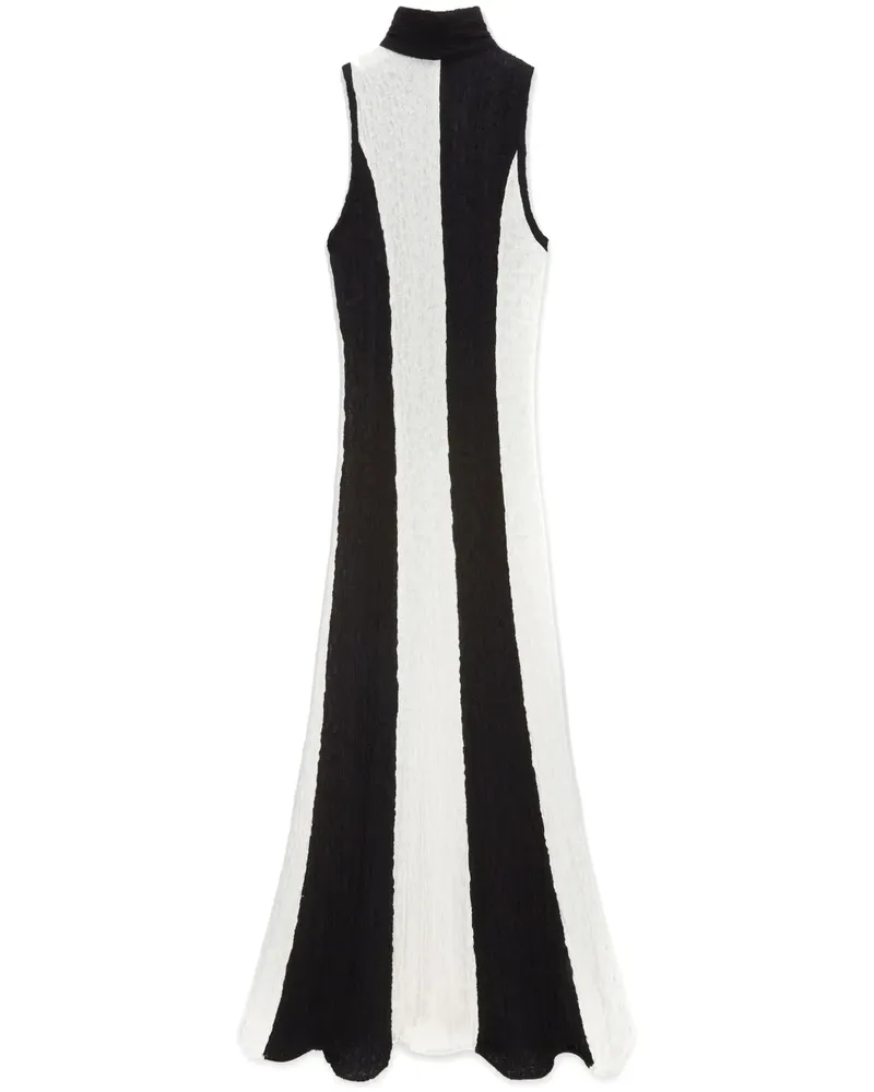MSGM Gestreiftes Maxikleid - Schwarz Schwarz