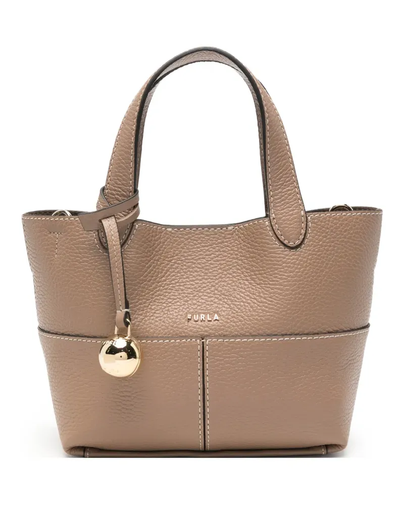Furla Shopper aus gekörntem Leder - Nude Nude