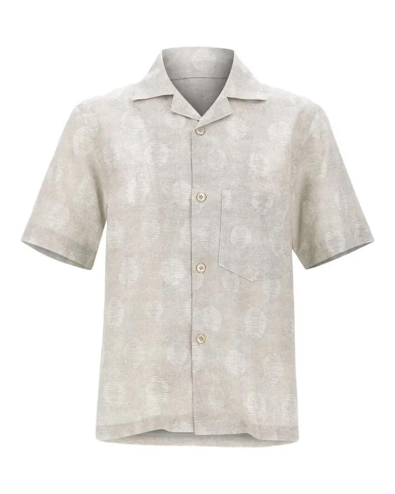 Eleventy patterned camp-collar shirt - Grau Grau