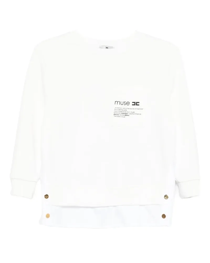Elisabetta Franchi Sweatshirt mit Tasche - Weiß Weiß