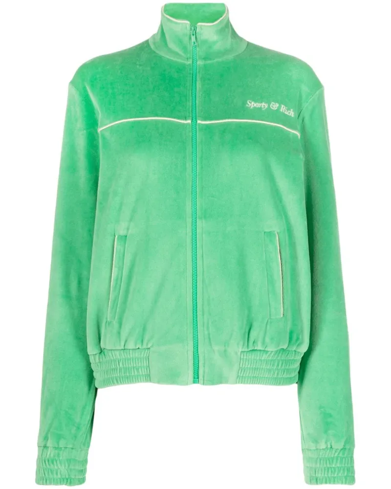 SPORTY & RICH Jacke mit Frottee-Optik - Grün Grün