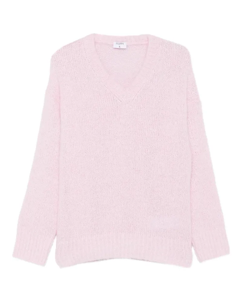Filippa K Hairy Pullover mit V-Ausschnitt - Rosa Rosa