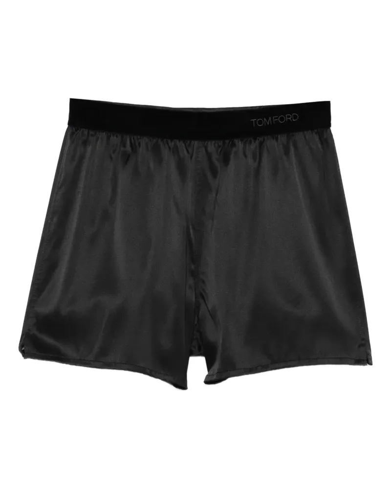 Tom Ford elasticated-waistband pajama shorts - Schwarz Schwarz