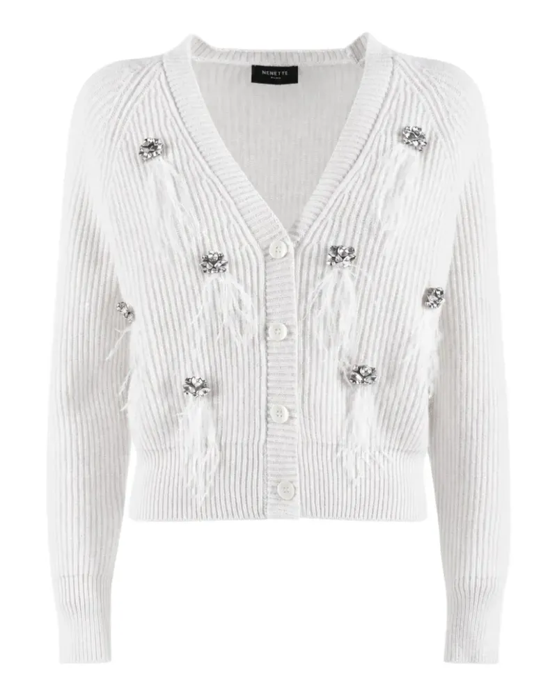 NENETTE Cardigan mit Kristallverzierung - Weiß Weiß