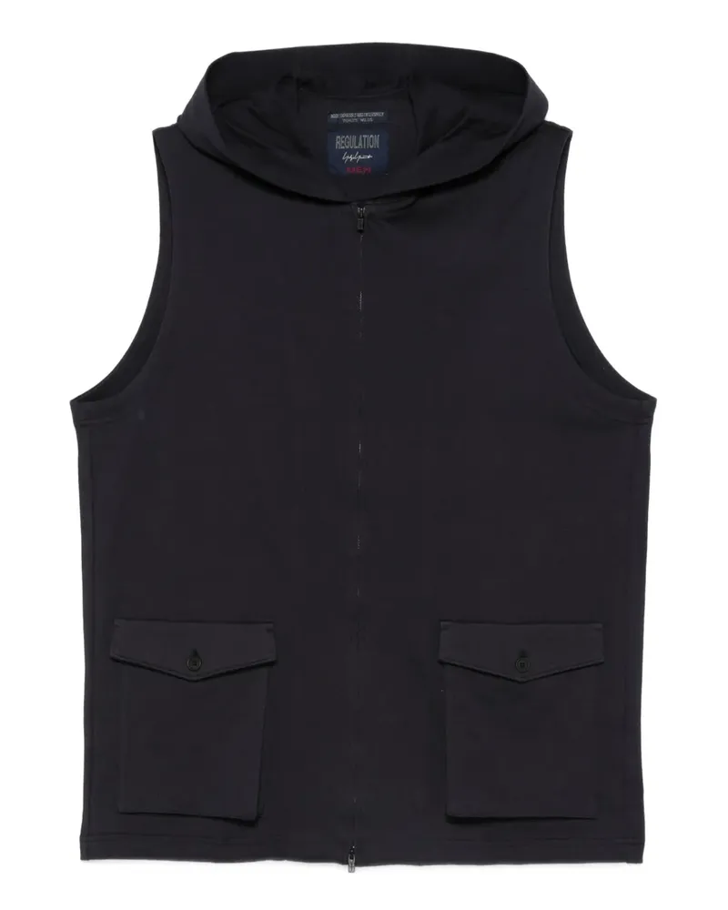 Yohji Yamamoto Kapuzenweste mit Reißverschluss - Blau Blau