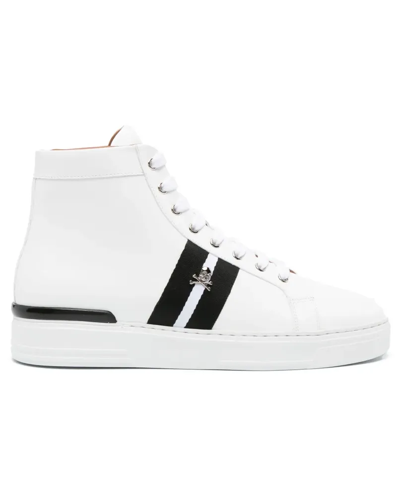 Philipp Plein Sneakers mit Totenkopf-Applikation - Weiß Weiß