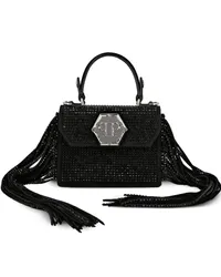 Philipp Plein Superheroin Handtasche mit Kristallen Schwarz