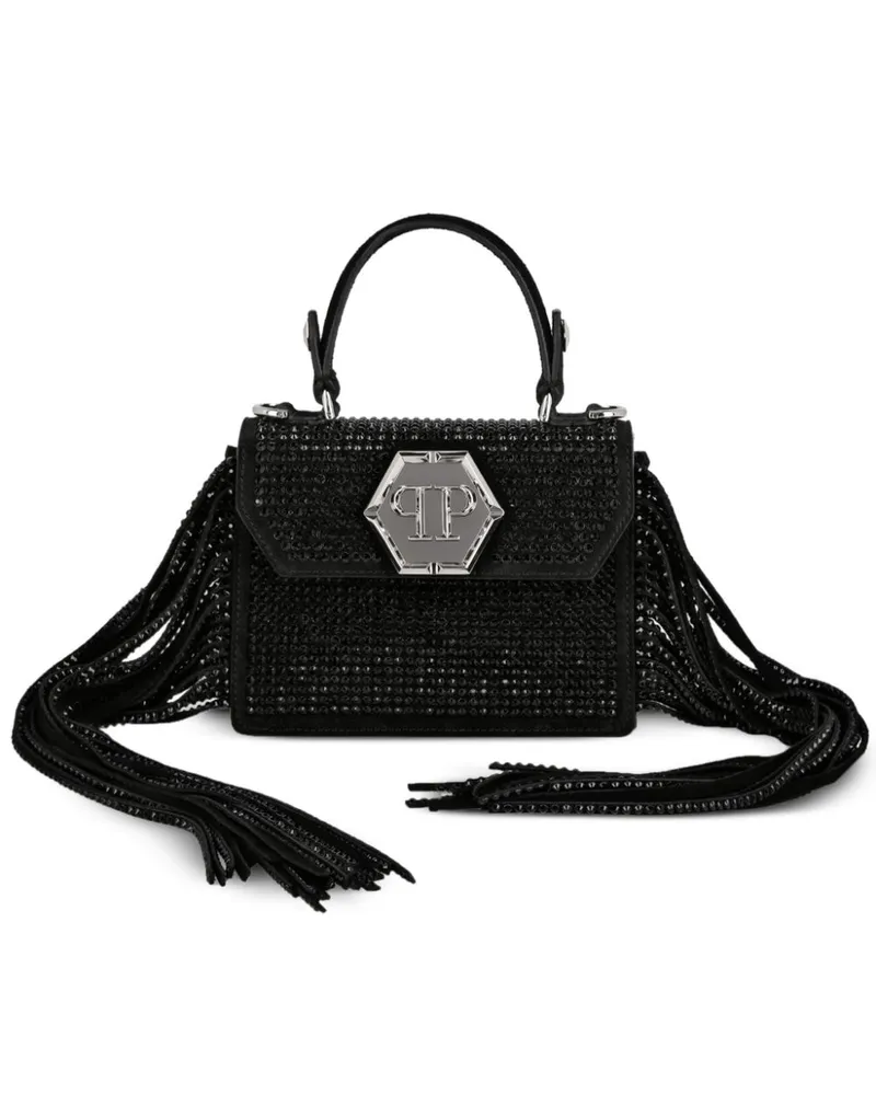 Philipp Plein Superheroin Handtasche mit Kristallen - Schwarz Schwarz
