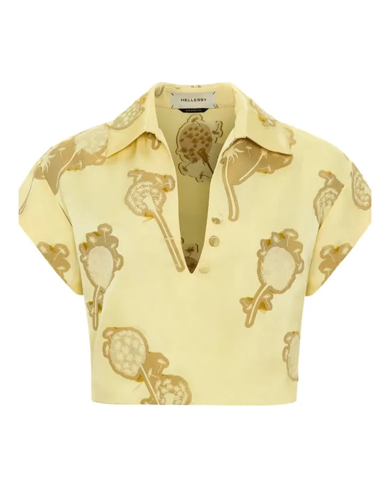 Hellessy Warren polo v-neck printed top - Gelb Gelb
