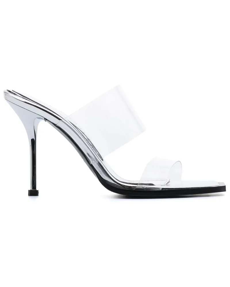 Alexander McQueen Transparente Mules 105mm - Silber Silber