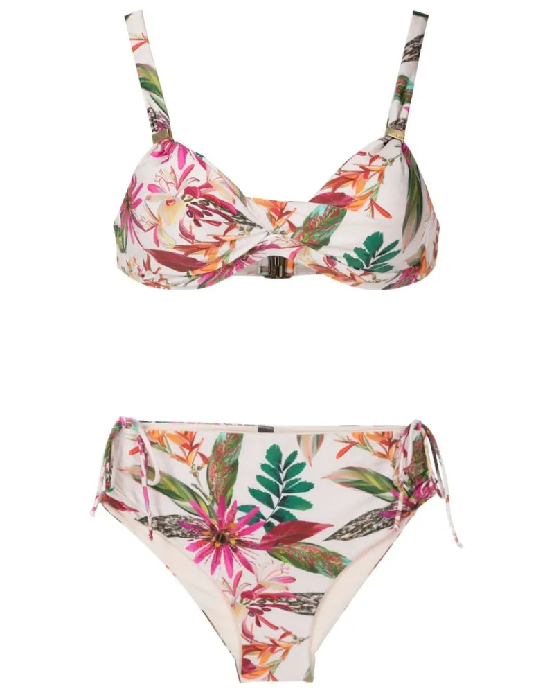 Lygia & Nanny Bikini mit Blumen-Print - Weiß Weiß