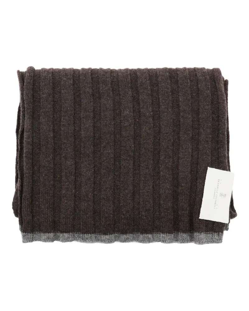 Brunello Cucinelli Gerippter Strickschal - Braun Braun