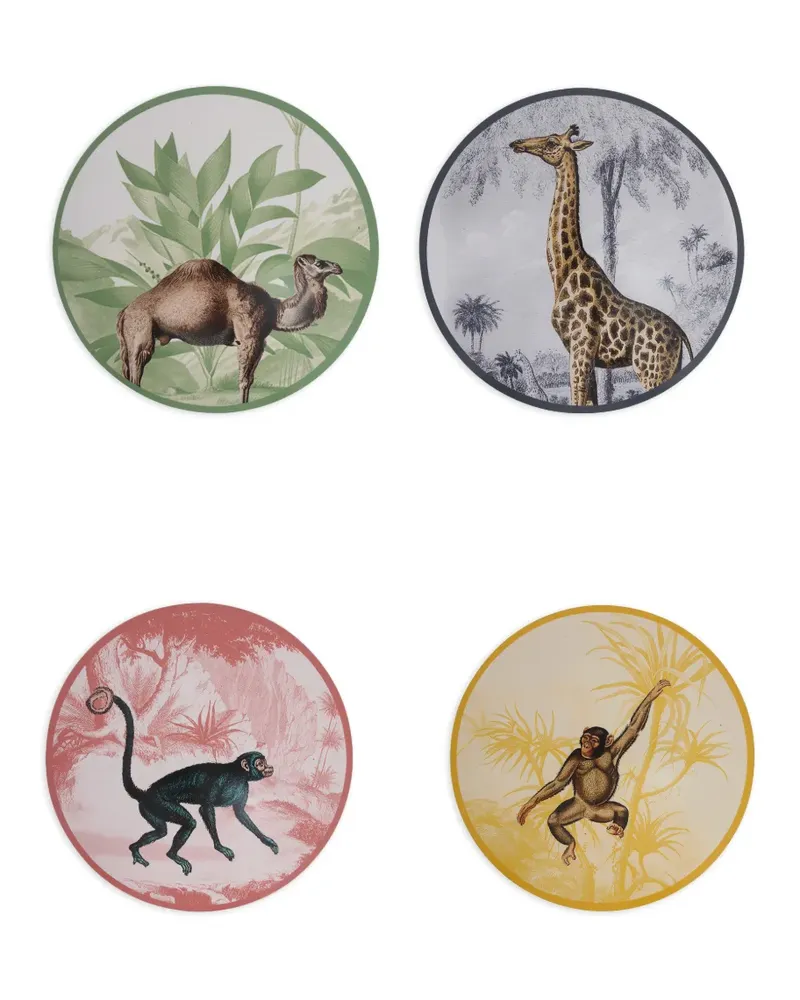Les-Ottomans animal-print plates (set of four) - Nude Nude